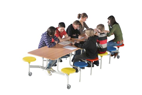 Spaceflex® 2.0 Klapptisch rechteckig, Schichtstoffplatte, 16 Sitze, Höhe 61 cm (5-7 Jahre)