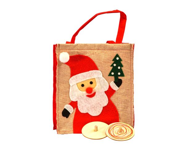 Jutebeutel, Sacktasche, Weihnachten, Santa, Baumgrüner Baum