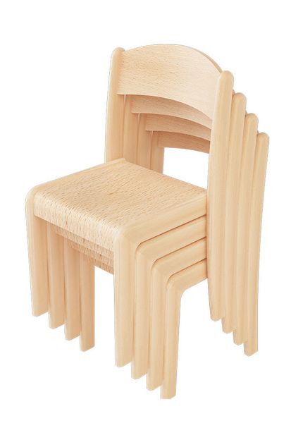 Holzstuhl, Kindersessel, Stacked chair, Naturholz, Sitzstuhl