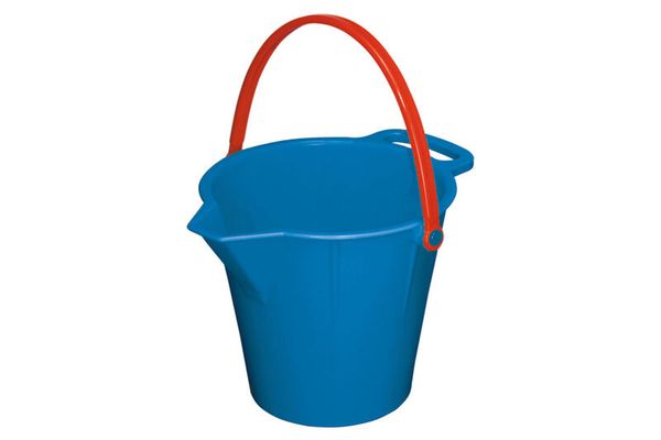 Eimer mit Tülle blau, 16,5 cm hoch