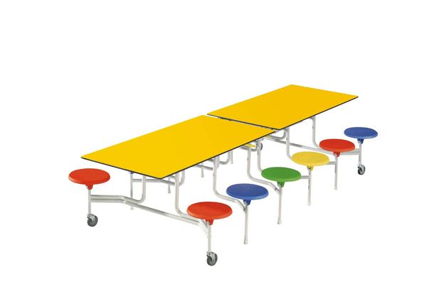 Spaceflex® 2.0 Klapptisch rechteckig, Vollkernplatte, 12 Sitze, Höhe 69 cm (7-10 Jahre)