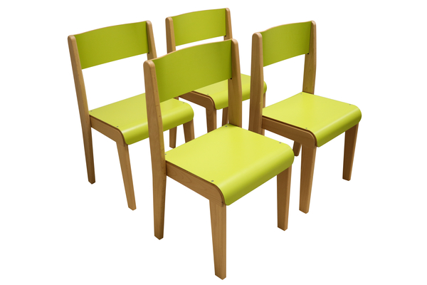 Tisch-Stuhl-Kombination, 1 quadratischer Tisch (80 x 80 cm) + 4 Holzstühle, Farbe wählbar Tisch-Stuhl-Kombination, 1 quadratischer Tisch (80 x 80 cm) + 4 Holzstühle, Farbe wählbar