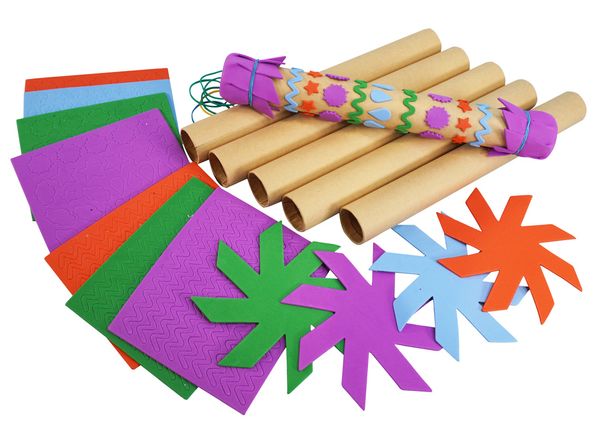 Produktset, Bastelmaterial, Kartonrollen, Motive, Schneeflocken