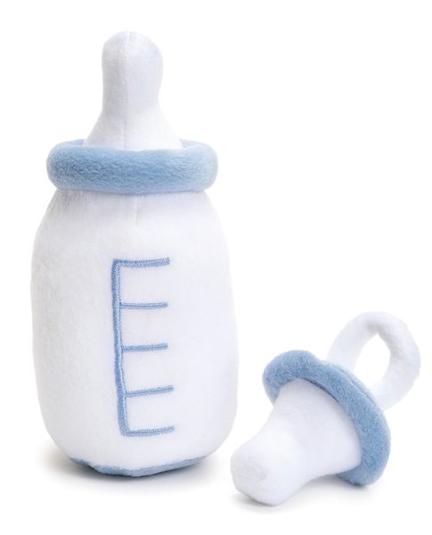 Schnuller, Babyflasche, Schnulleren, Nuckelförmige Flasche, Plüschtuch-Optik