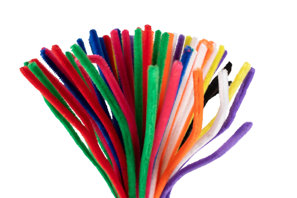 ELVIRAS Dicke & flauschige Pfeifenputzer, 50 cm lang, Ø 8 mm, bunt sortiert, 100 Stück