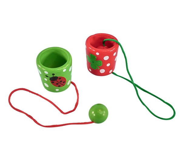 Fangspiel Glücksbringer, Holz, 6 Stück Fangspiel Glücksbringer, Holz, 6 Stück