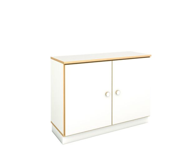 Sideboard, Kabinett, Schrank, weiße Oberfläche, Holzrand