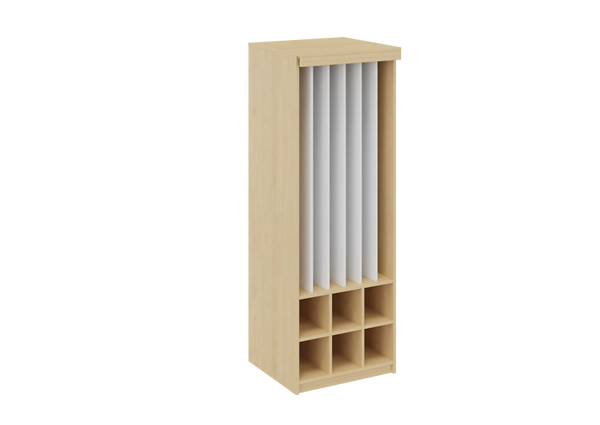 Liegepolsterschrank in Hochkant mit Bettzeugfächer unten
