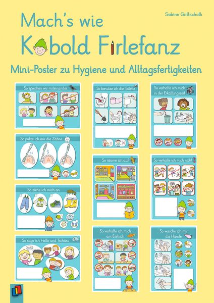 posters, hygiene, kinder, bildung, mini-plakate