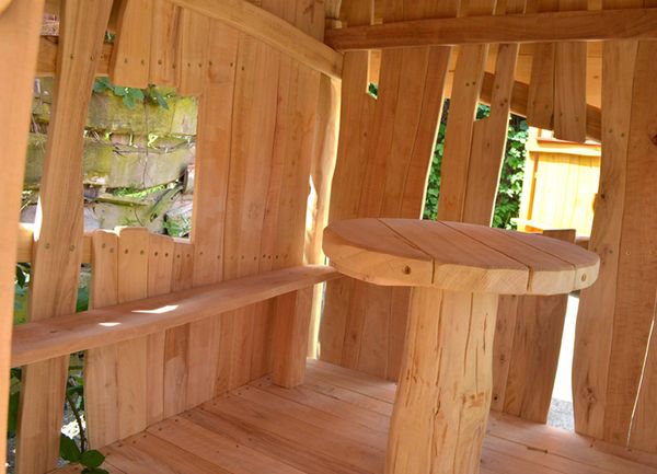holz, holzstuhl, holzbank, rundtisch, holzbau