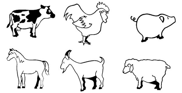 Riesenstempel "Bauernhof", 6 Stück Riesenstempel "Bauernhof", 6 Stück