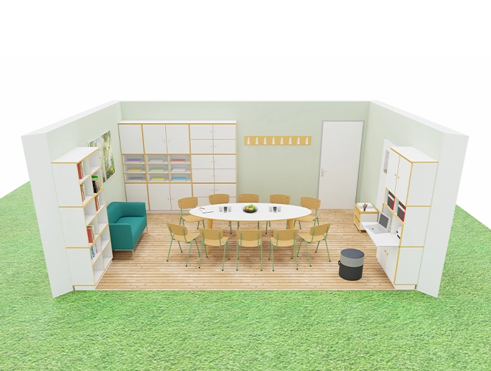 Darstellung eines Personalraumes in der Kita