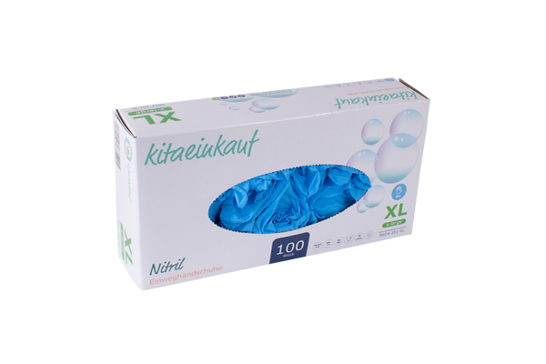 Handschuhe Nitril, puderfrei, Gr. XL, 100 Stk., blau