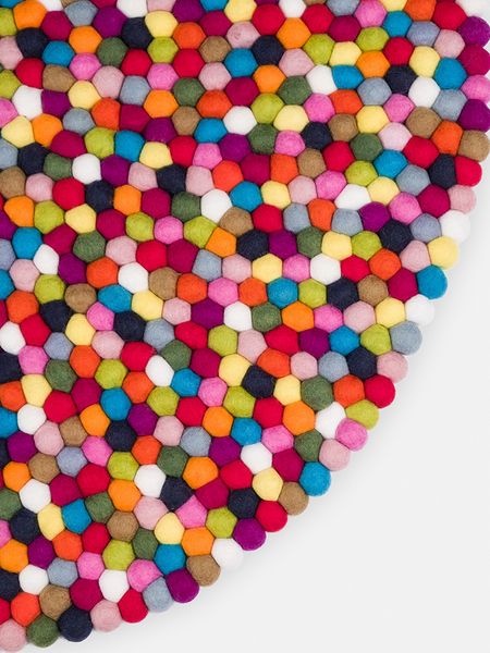 Filzpunzen, Wolle, Multicolor, Muster, Textilaccessoire