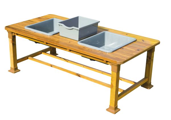 Werkbank, Holzarbeitstisch, Spüle, Doppelspülbecken, Holzstruktur