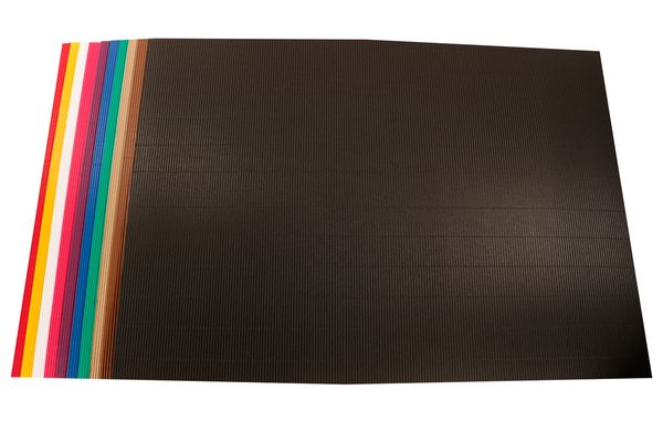FOLIA Wellpappe-Sortiment, farbig sortiert, 50x70 cm, 10 Bogen
