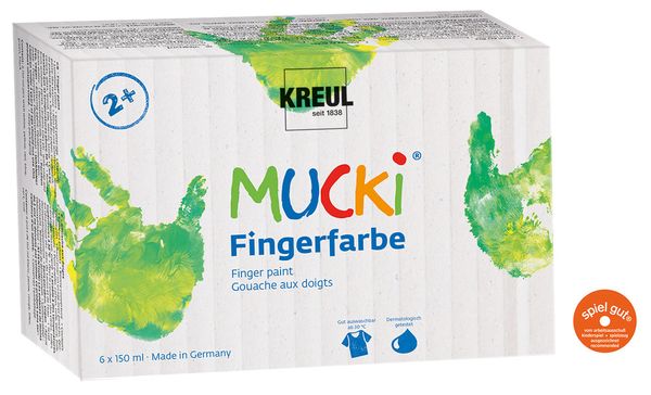 MUCKI Fingerfarbe, 6x150ml, 6 Farben  MUCKI Fingerfarbe, 6x150ml, 6 Farben
