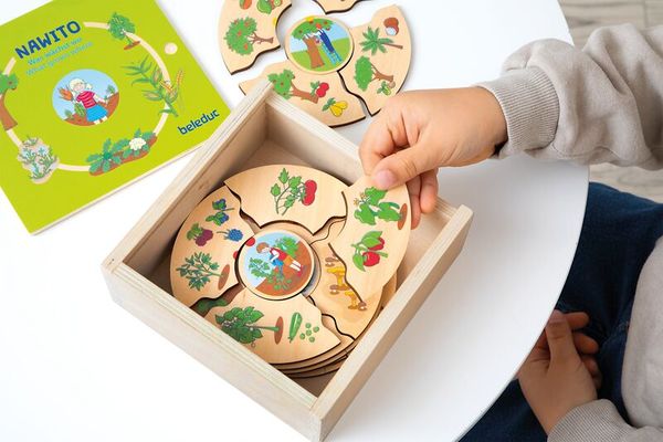 Nawito Puzzle "Was wächst wo", 6 Puzzles mit je 5 Teilen, ab 3 Jahre