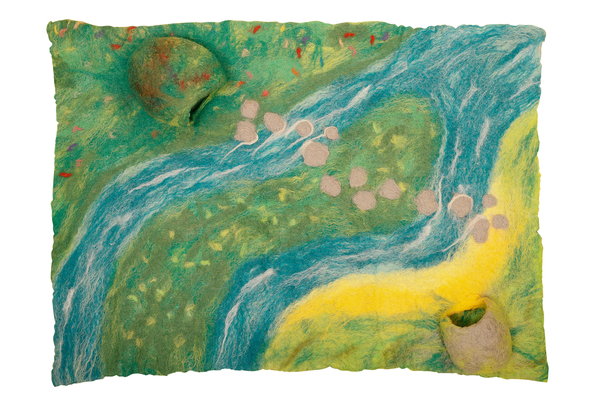 felted art, rug, area rug, textile, abstract pattern