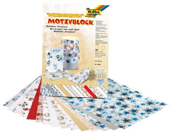 FOLIA Motivblock Weihnachten, 24x34 cm, 30 Bogen