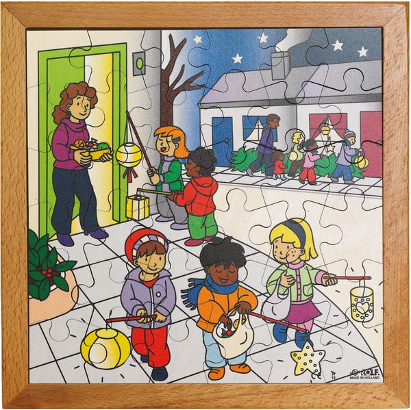 Puzzle, Bildfüllung, Kinder, Winter, Laternen