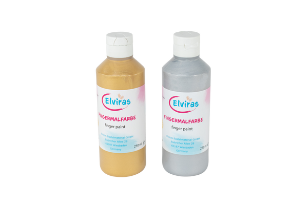 ELVIRAS Fingermalfarbe gold/silber, je 250ml ELVIRAS Fingermalfarbe gold/silber, je 250ml
