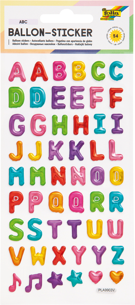 FOLIA Ballon-Sticker ABC, 270 Sticker, 5 Stück