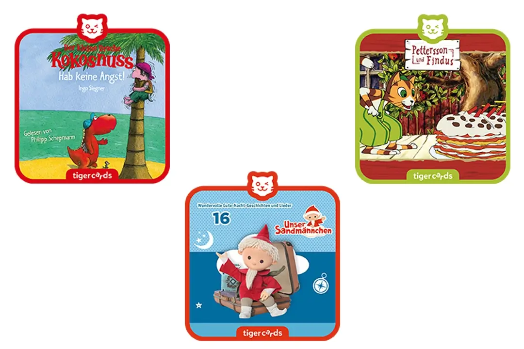 Kinderspiele von Tigerbox: Kokosnuss, Sandmann und Petterson und Findus