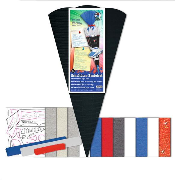 Schleifen-Bastelset, Schultütenstab, Schultüte, Bastelmaterial, Papierband