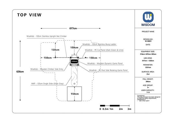 Turm mit Rutsche und Kletternetz
