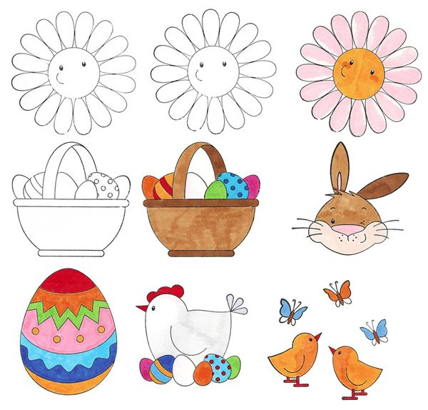 Riesenstempel "Frühling", 6 tlg. Riesenstempel "Frühling", 6 tlg.