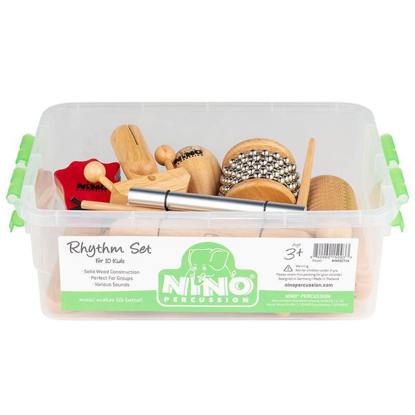 NINO® Percussion Rhythmus-Set aus Holz, 12-teiliges Set