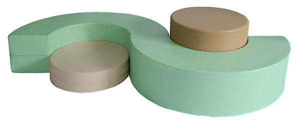 accessoire, puzzle, mint, beige, plat