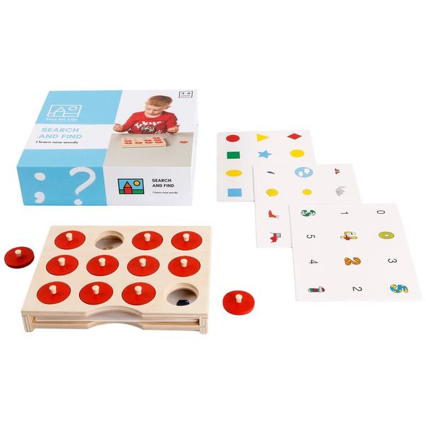 Lernspiel, Holzspielzeug, Puzzle, Sortieren, Zahlenkarten