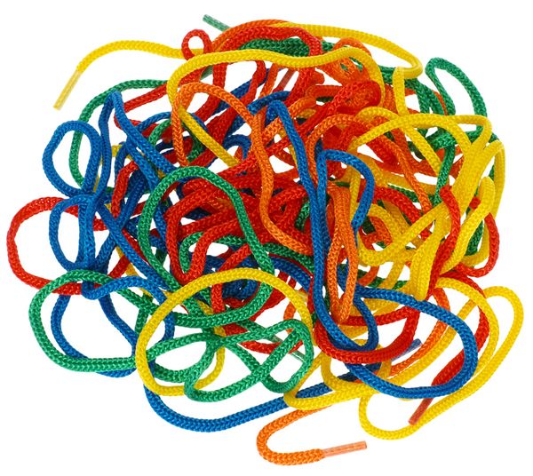 Fädelschnüre "Farbig, 100cm", 5 x 2 Farben (10 Stück) Fädelschnüre "Farbig, 100cm", 5 x 2 Farben (10 Stück)