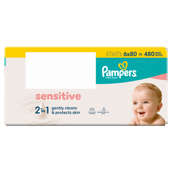 baby wipes, sensitiv, Pampers, 2in1, weich