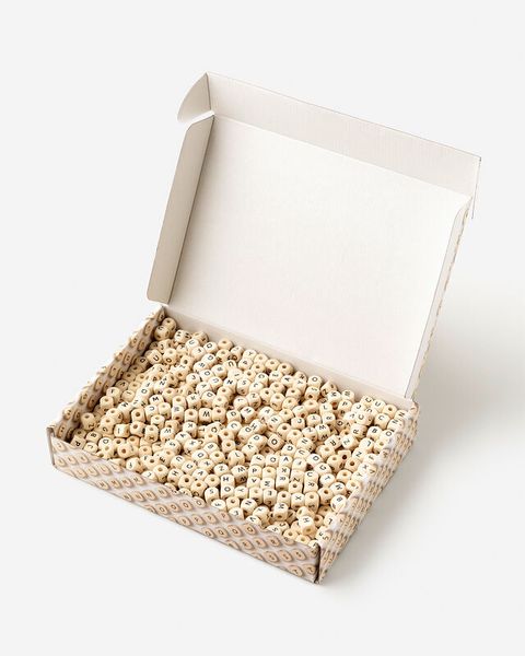 FOLIA Buchstaben Holzperlen, 1 cm, Großpackung, 800 Stück