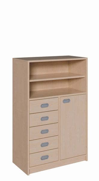 Hochschrank, Regal, Holz, Schubladen, Schranktür