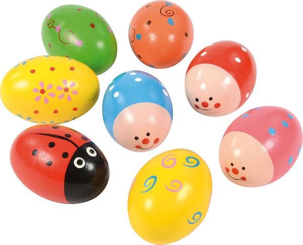 Kinderballons, Holzballons, bunte Eier, Ostereier, Muster