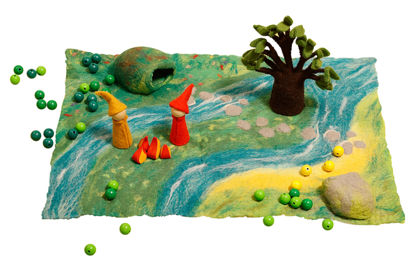 Landschaftsfilzmatte Flusslandschaft mit 2 Höhlen, 45x60 cm (SONDERANGEBOT)