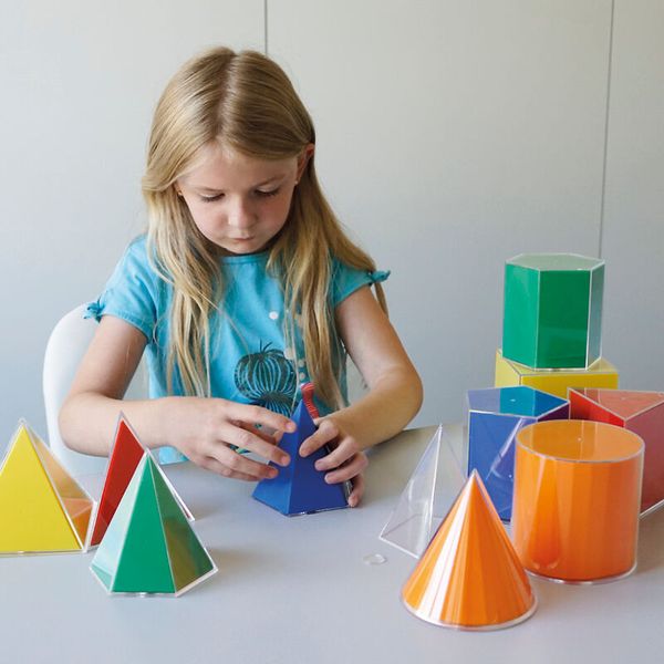 Geometrie-Körper Set mit Flächenabwicklung, 11er Set