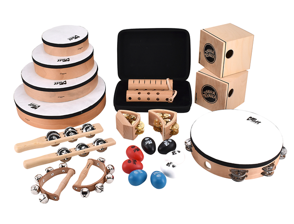 Tamburine, Musikset, Holz-Tamburin, Schlaginstrument, Handperkussion