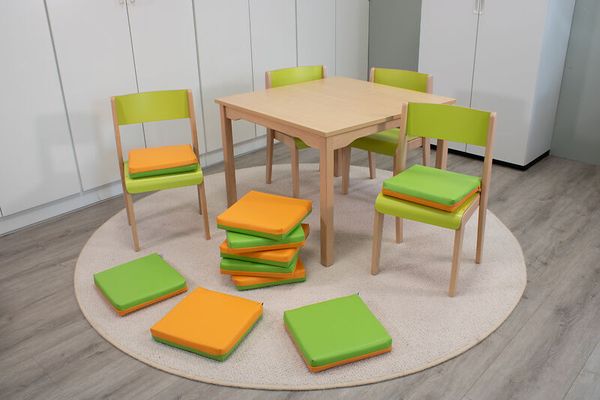 KITAEINKAUF Sitzkissen, 5 cm Höhe, Kunstleder, 2-farbig, 1 Stück, Farbe wählbar