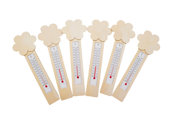 thermometer, klima, holz, blume, süß