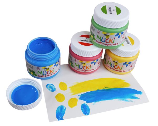 MUCKI Textil-Fingerfarbe 4 x 150 ml