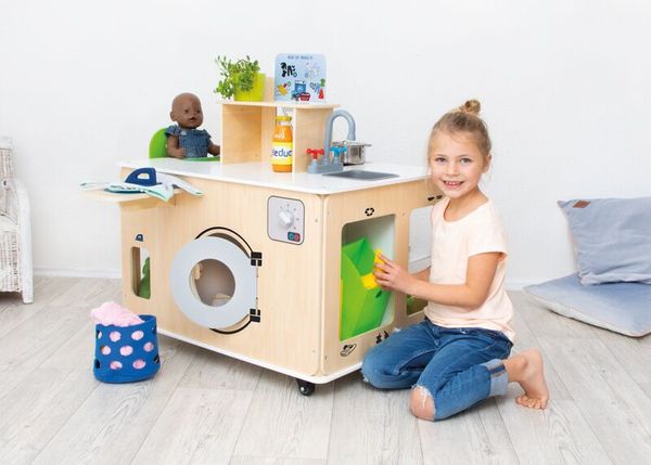 Küche, Holzspielzeug, Kinderspielküche, Waschmaschine, Küchenspiel