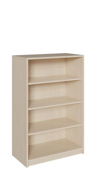 Regale, Holz, Regal mit 4 Ebenen, helles Holz, offene Fächer