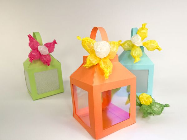 Laternen-Rohlinge, eckig, Pastell, 5 Stück Laternen-Rohlinge, eckig, Pastell, 5 Stück