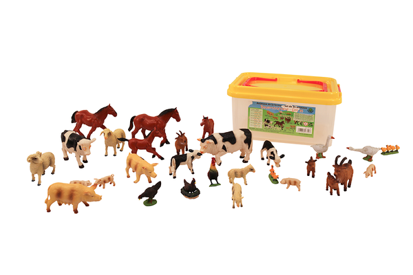 Bauernhoftiere-Set, 35-tlg. in einer Box (Höhe der Tiere 2-9 cm) Bauernhoftiere-Set, 35-tlg. in einer Box (Höhe der Tiere 2-9 cm)
