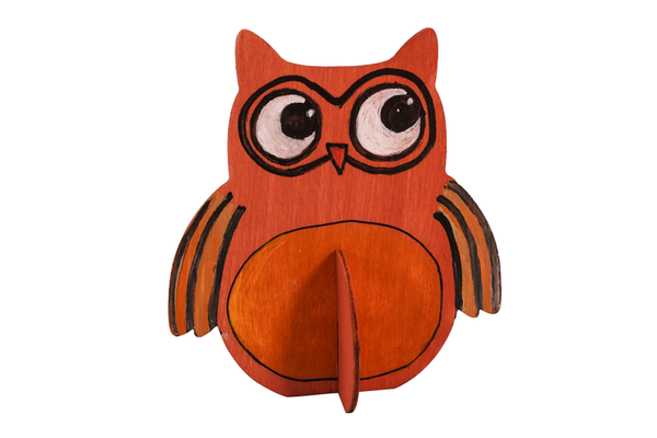 Holzeulen, 13 cm Höhe, 6 Stück (SONDERANGEBOT)